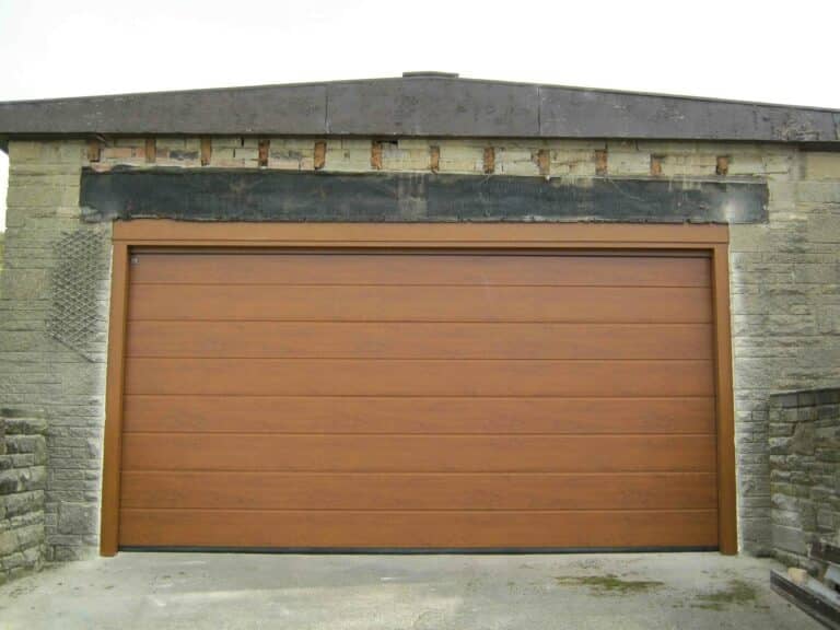 Hormann M Rib Sectional Garage Door in Decograin Golden Oak By ABi