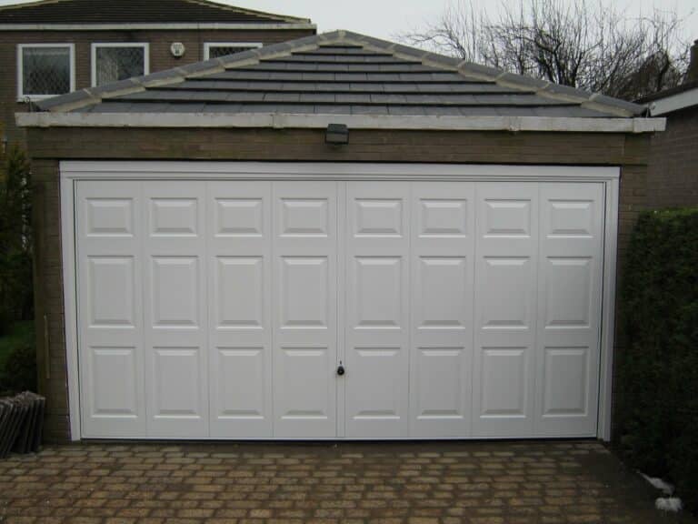 Hormann Double Up and Over Georgian Design in White By ABi Garage Doors