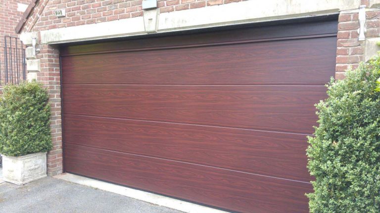 Hormann L Ribbed Decograin Rosewood Sectional Garage Door By ABi