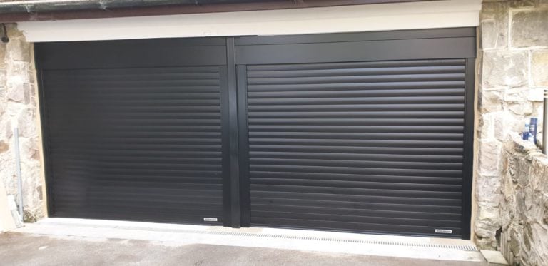 Double Roller Garage Doors in Black
