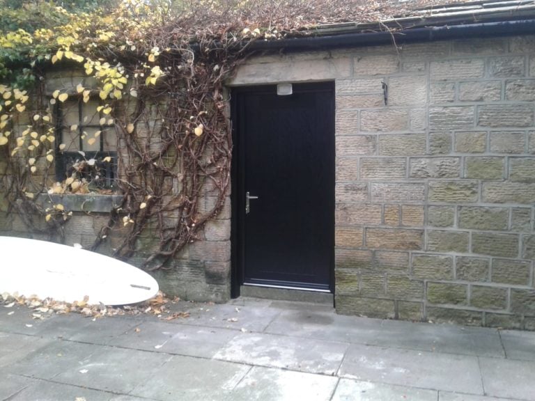 Composite Garage Side Door in Black