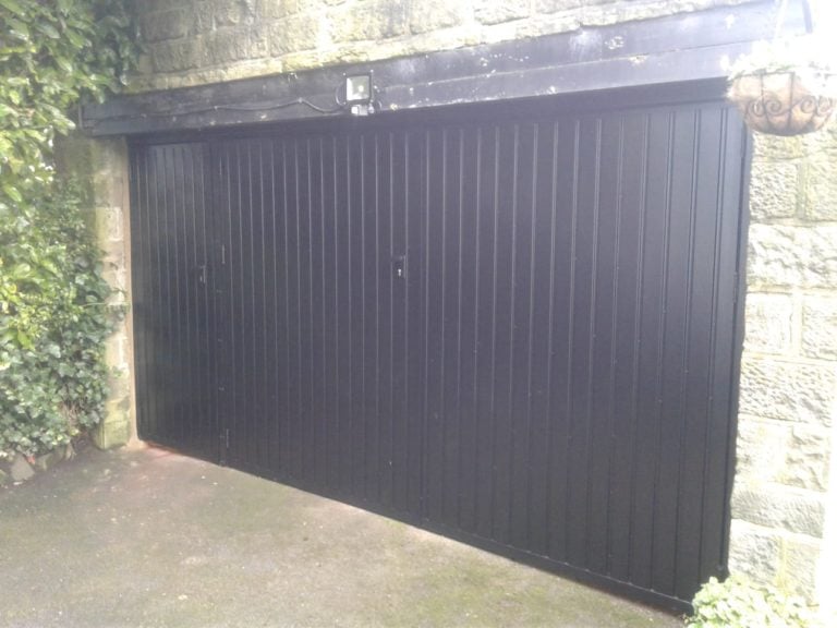 Side-Hinged Garage Door With A Garage Side Door In Black
