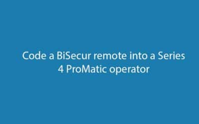 How to code a BiSecur hand transmitter into a Series 4 ProMatic operator