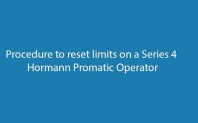 Procedure to reset the limits on the Hormann Series 4 ProMatic operator