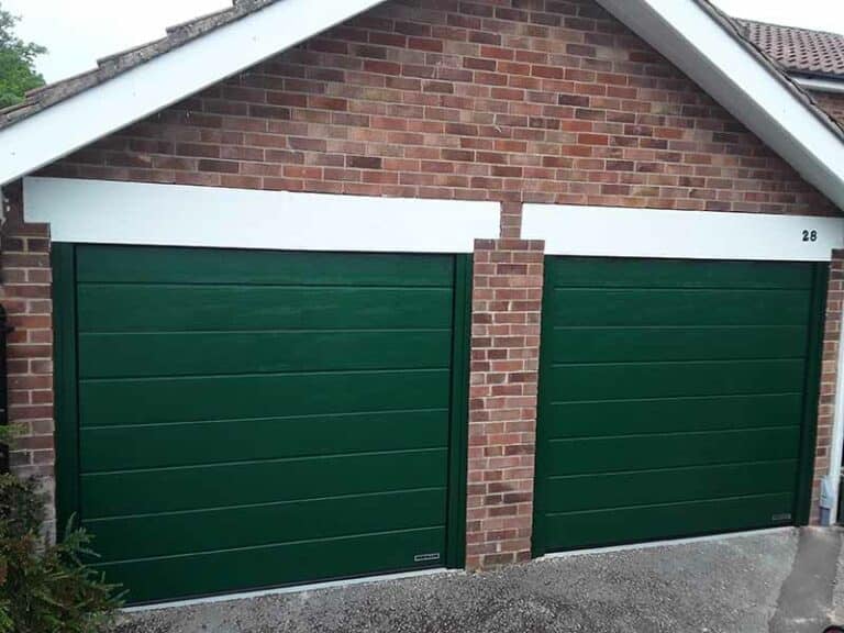 Sectional Garage Door in Green M Ribbed