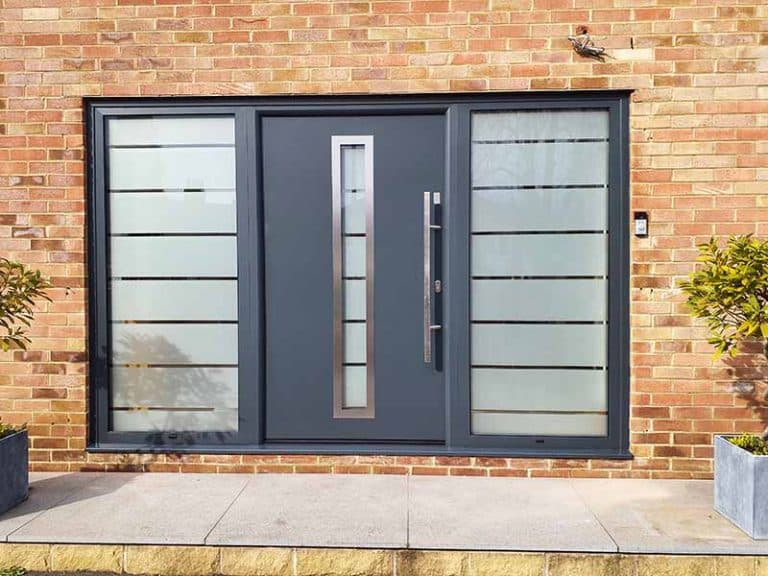 Hormann Entrance Door Style 700b in Anthracite Grey with Side Glazing