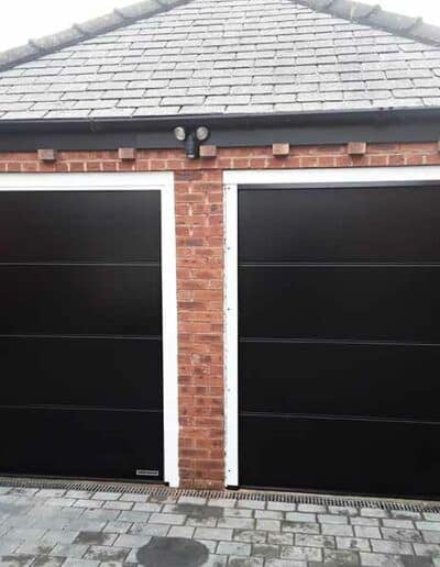 Black Medium Ribbed Electric Sectional Doors