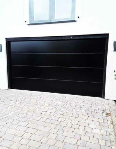 Black Large Ribbed Sectional Garage Door