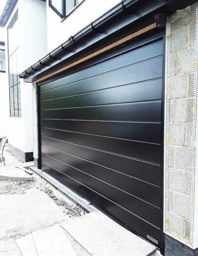 Black Small Ribbed Sectional Garage Door