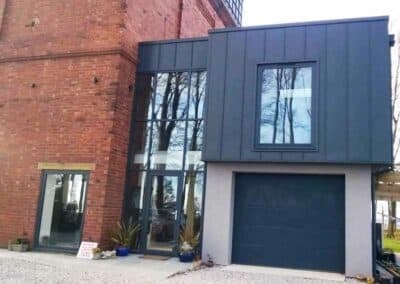 Large Ribbed Sectional Garage Door in Anthracite Grey