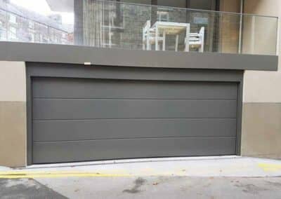 Large Ribbed Double Section Garage Door in Grey