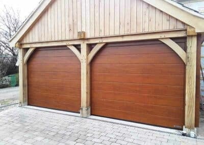 Medium Ribbed Sectional Garage Door in Oak