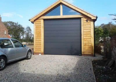 Medium Ribbed Sectional Garage Door in Anthracite Grey