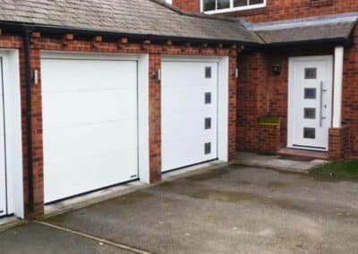 White Sectional and White Steel Front Door in Matching Designs