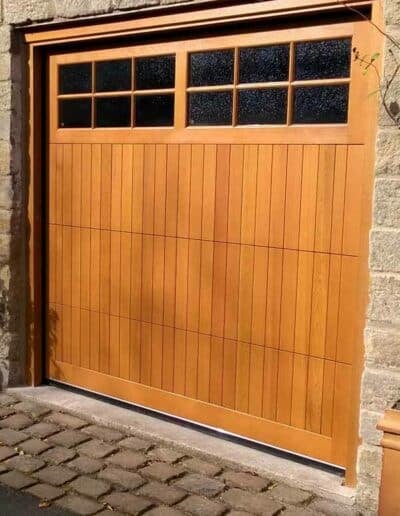 Wooden Sectional Garage Door with Windows