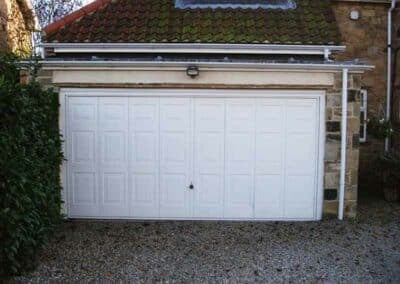 Steel White Double Up and Over Garage Door