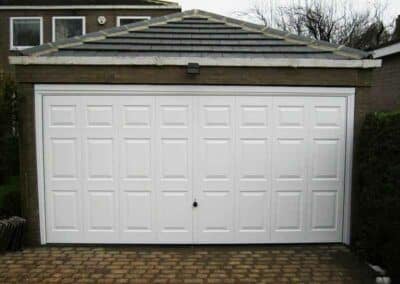 Double width garage with double up and over garage door
