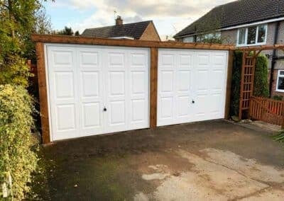Wooden frame surround single up and over garage doors