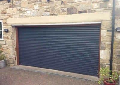 Double Width Garage With Double Roller Garage Door in Anthracite Grey