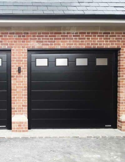 Black Sectional Garage Door Windows