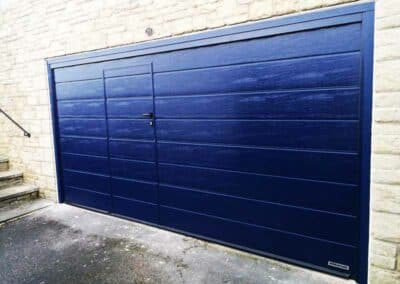 Blue Pedestrian Wicket Garage Door