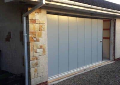 Grey Insulated Side Sliding Garage Door