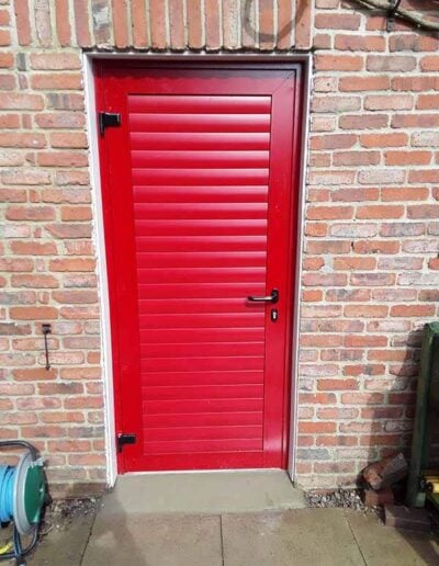 Red Garage Side Door