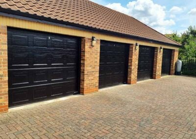 Black Sectional Door with Georgian Panel