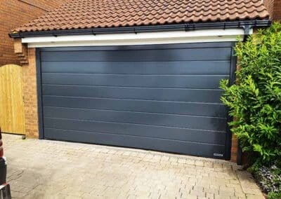 Anthracite Grey Sectional Door with Medium Ribbed Panels