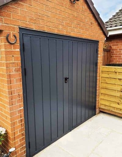 Steel Side Hinged Garage Door in Grey