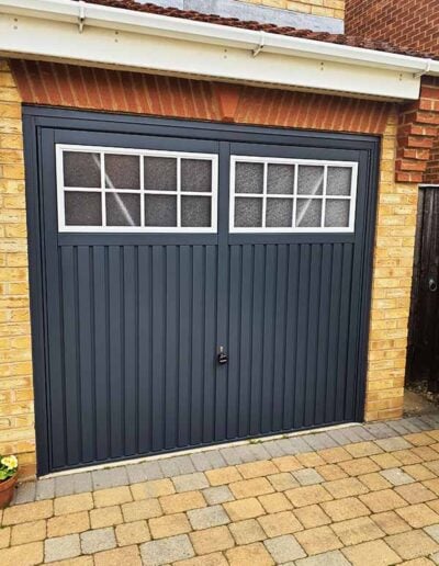 Up and Over Garage Doors Grey with Windows