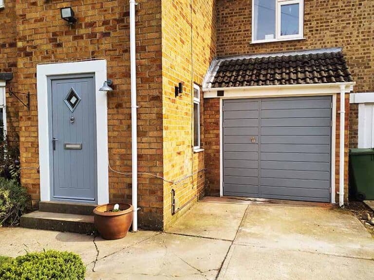 Matching Composite Door and Side Hinged Garage Door