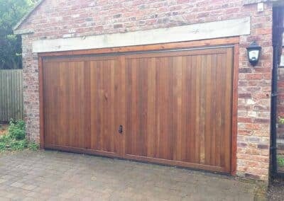 Double Up and Over Wooden Garage Door