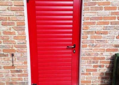 Steel Insulated Garage Side Door in Red