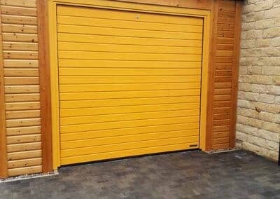 Steel Insulated Yellow Sectional Garage Door Install