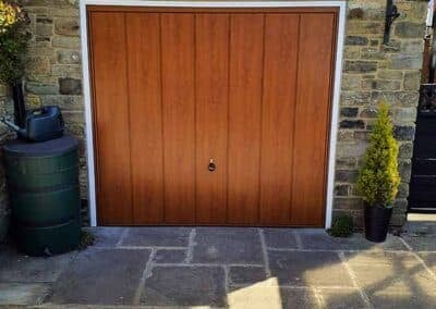 Wooden Effect Up and Over Garage Door Install