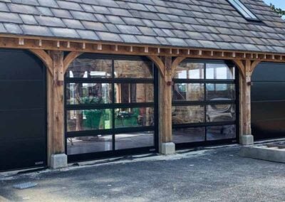 Aluminium Frame Sectional Doors With Clear Windows Installation
