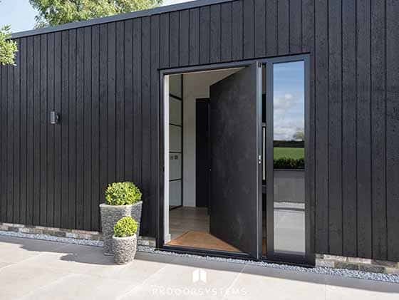 Matching Aluminium Front Doors for Garage Doors