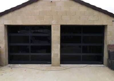 Black Aluminium Sectional Garage Door with Windows