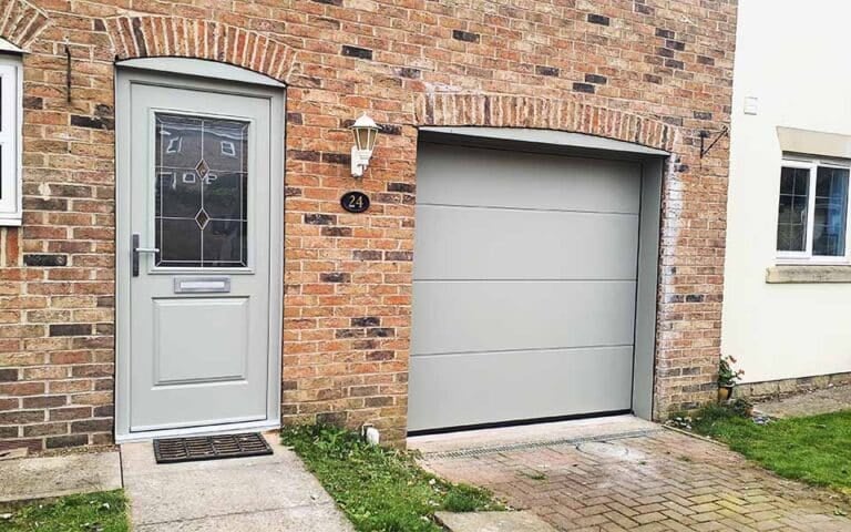 Matching Grey Composite Door and Sectional Door