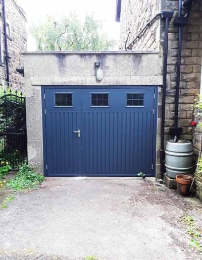 Anthracite Grey Side Hinged Garage Door Installed