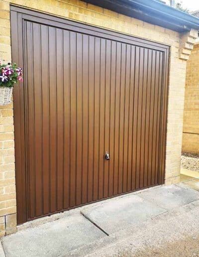 Up and Over Garage Door in Brown - Installed in Pontefract By ABi Doors