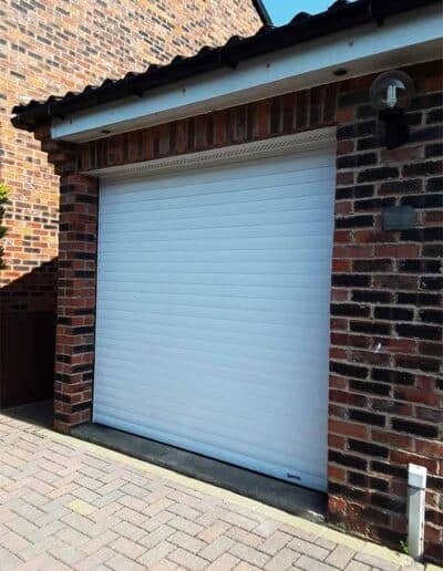 White Roller Garage Door Electric